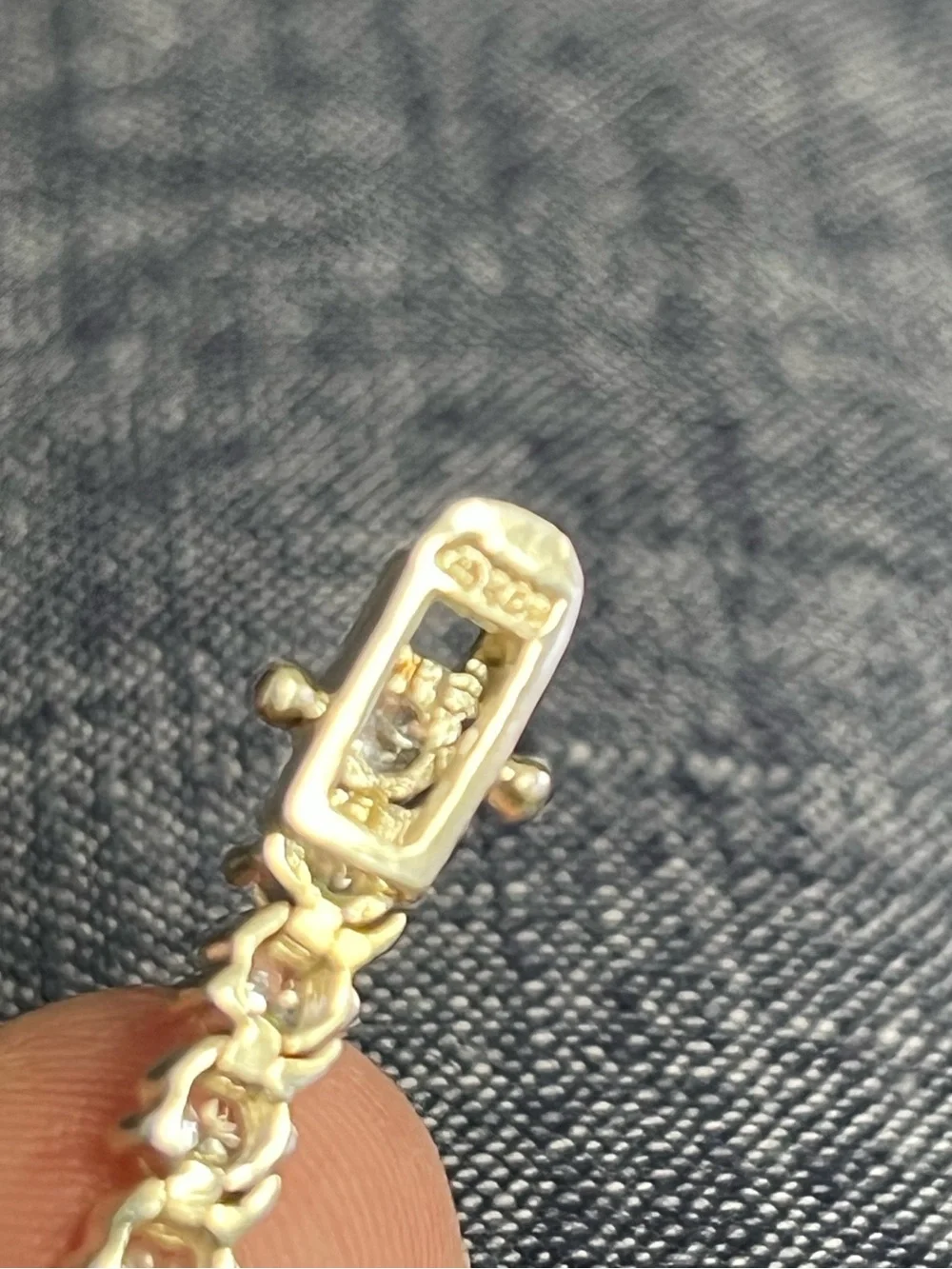925 Sterling Silver White Stone Tennis Bracelet - Silver Tone
